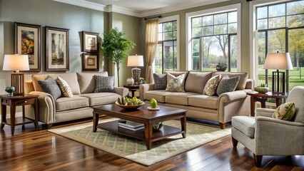 Fototapeta premium Discover a stylish collection of living room furniture in Cockeysville, perfect for modern décor and comfort, enhancing your space with elegance and practicality.
