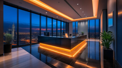 Urban Office at Night