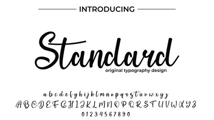 Standard Font Stylish brush painted an uppercase vector letters, alphabet, typeface
