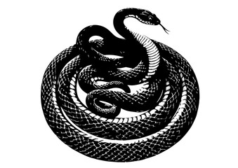 Obraz premium 2025年巳年年賀状素材水墨画風