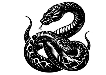 Obraz premium 2025年巳年年賀状素材水墨画風