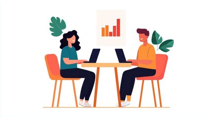Marketing team discussing content strategy, with charts showing key performance indicators KPIs and audience growth metrics