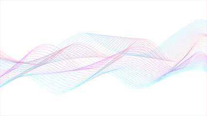 Soft Gradient Pastel Color Background Isolated on White. Pink and blue wave with a white background. The colors are very vibrant, and the line is very wavy