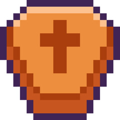 Obraz premium Halloween Coffin Pixel 8bit Icon.
