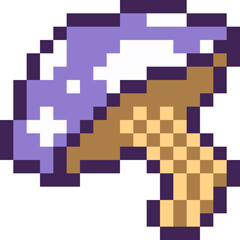 Halloween Poisonous Mushroom Pixel 8bit Icon.