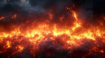 Fototapeta premium Fiery Inferno: A Dramatic Abstract Fire Illustration