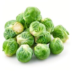 Fototapeta premium a pile of brussel sprouts on a white background
