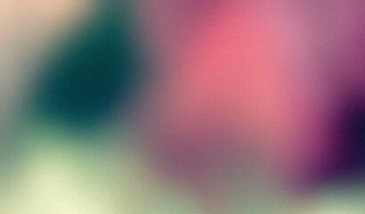 Magenta red green abstract smooth teal, summer poster design. Vibrant grainy gradient with soft colours, bright, shine, glow, noise texture effect banner and poster