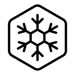 Snowflakes outline icon symbolizing winter and cold weather conditions