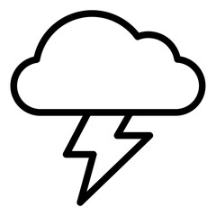 Thunder outline icon symbolizing lightning, power, and stormy weather