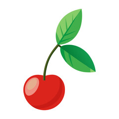 cherries with leaves silhouette vector illustration