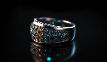 Wedding rings on digital background