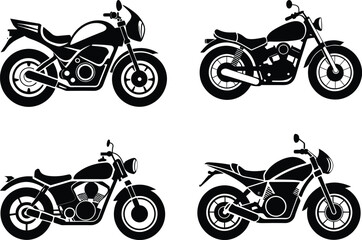 Obraz premium Motorcycle Silhouettes Collection