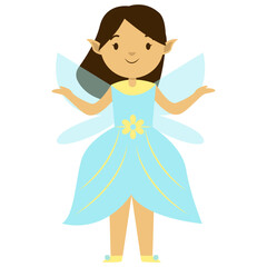 Cute Cartoon Little Fairy Character. Isolated Vector Illustration. 