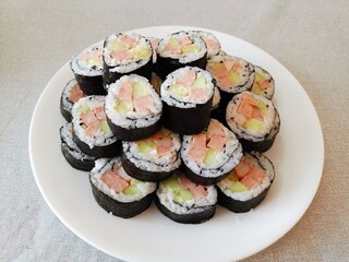 sushi on a plate