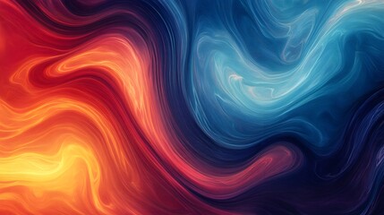 Fototapeta premium A vibrant gradient swirl, starting with warm reds and oranges, fading into cool blues.