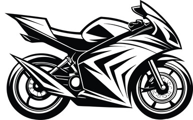 Superbike Silhouette Vector Art