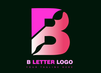 Modern abstract letter B logo company icon design template elements