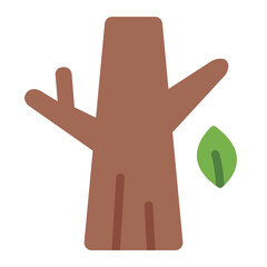 Obraz premium Dry tree flat icon symbolizing autumn and winter seasons with bare branches