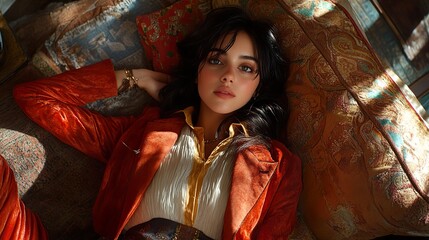 Stunning Portrait of a Woman in a Red Jacket