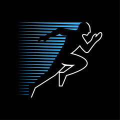 ILLUSTRATION 110 ABSTRACT VECTOR ART OF SPEED RUNNING PEOPLE