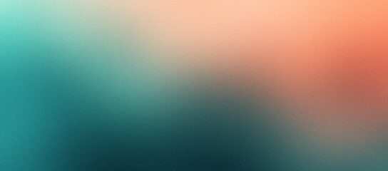 Naklejka premium Teal and peach abstract gradient noise grain texture background
