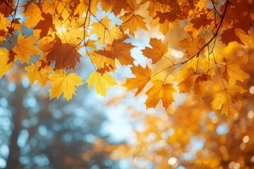 Fallen Leaves Season Background created with Generative AI