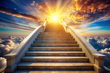 Fototapeta premium Concept of Success: A Symbolic Stairway to Achieving Goals and Dreams