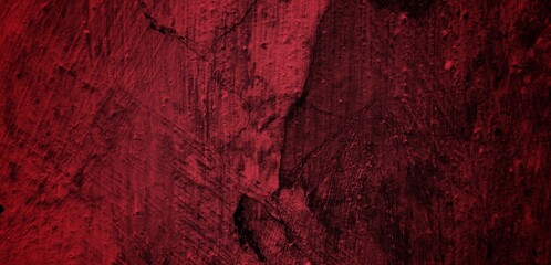 Fototapeta premium red color abstract art long background,Panorama of Factory fabric of red color . Close-up long and wide texture of natural red fabric.