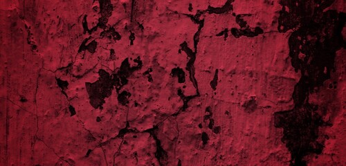 red color abstract art long background,Panorama of Factory fabric of red color . Close-up long and wide texture of natural red fabric.