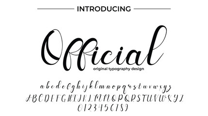 Official Font Stylish brush painted an uppercase vector letters, alphabet, typeface