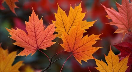 Sugar maple plant leaves background