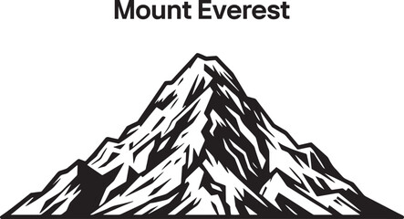 hand drawing illustration of Everest Mountain