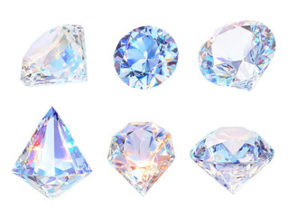 Fototapeta premium Blue faceted crystals for jewelry design and gem enthusiasts
