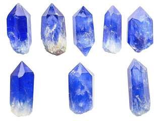 Fototapeta premium Collection of blue natural crystals for design and decor