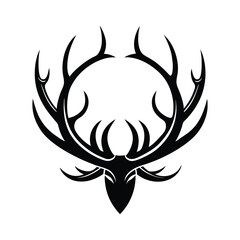 A black and white drawing deer antler vector