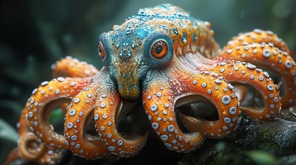 Close Up of an Octopus with Vivid Colors