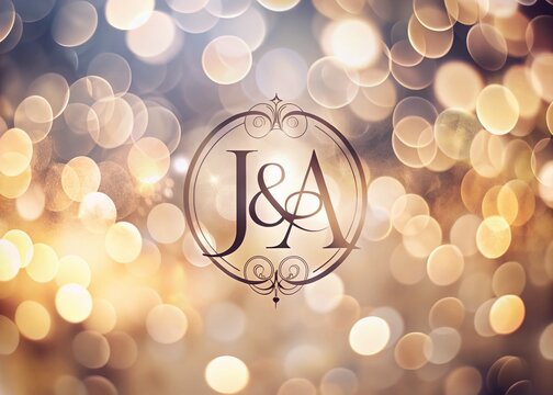 Elegant Overlapping Monogram Logo Design of Initials J and A with Bokeh Effect for Modern Branding
