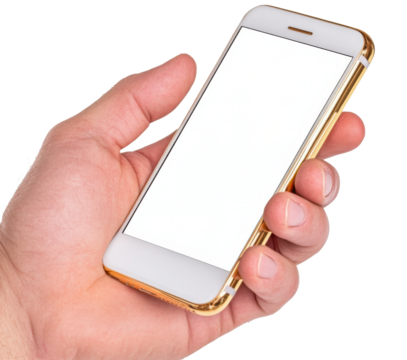 Smartphone mockup in hand for design and digital media projects
