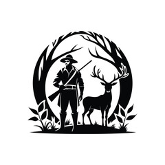 Hunter With deer vector design