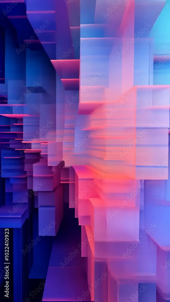 Aufkleber Abstract geometric 3d structure with vibrant colors