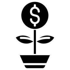 Money Plant Glyph Icon
