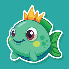 Fish sticker vector
