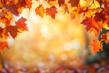 Fallen Leaves Season Background created with Generative AI