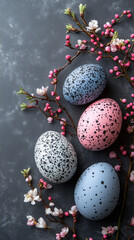 Fototapeta premium Easter themed background image with copy space