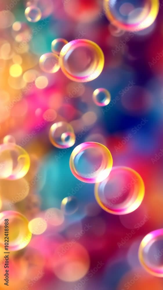 Aufkleber colorful abstract background with floating soap bubbles