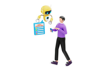 AI Personal Assistant 3D Character Illustration.