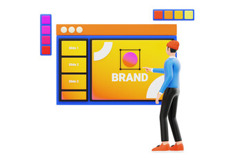 Branding Designer 3D Character Illustration.