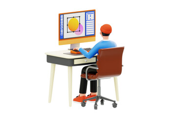 Graphic Designer 3D Character Illustration.