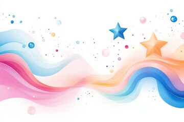 Vibrant wave design with colorful stars and bubbles, perfect for backgrounds and creative projects.